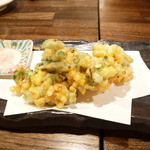 郷酒 - とうもろこしのかき揚げ