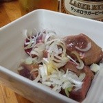 もつやき ばん - 2012.8 レバ刺焙り（280円）