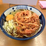 つるや - 紅生姜天そば（420円）＋生たまご（60円）