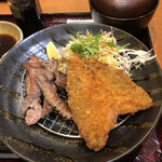 定食屋 百菜　 - アジフライ＆牛タン