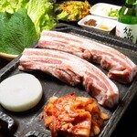 Thickly sliced samgyeopsal set