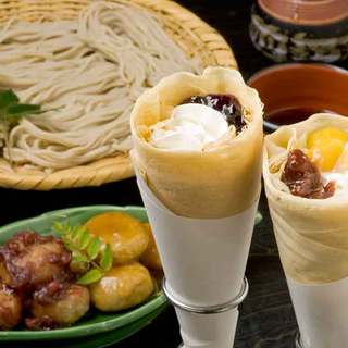 Specialty! "Soba Crepes" and "soba soft serve" are also popular.