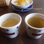 Suteki No Don - スープは2種類で岩塩とレモンのスープとワカメスープをチョイス出来ます