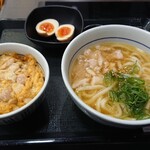 なか卯 - 鶏塩うどん + 親子丼ミニ