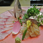 久原 - 【2012.8】刺身（イサキ、本ミルガミ、釣り鯵）