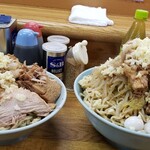 Ramensora - 友人のつけ麺豚増しと比較(´⊙ω⊙`)