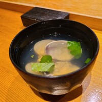 邦寿し - セットのアサリ汁です。