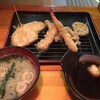 Tempura Teishoku Doko - えび定食￥850・「海老２尾」「キス」「ささみ」「イカ」「野菜３種」