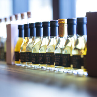 A rich lineup of alcoholic beverages with a variety of aromas and flavors
