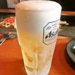 かしみん焼き　はこ - ガッキンガッキンに冷えた..生ビール　(≧血≦;)