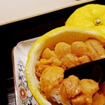 道人 - 雲丹は舌に残らない甘いクリームのように糯米に浸透していきます。見事。