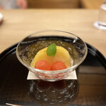 もめん - 岡山の清水白桃と西瓜。ジューシィでよく熟れています。