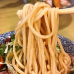 らーめん森や。 - カリフリのねぎそば、麺リフトアップ