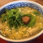 さか本 そば店 - 京風梅アボとじ蕎麦。