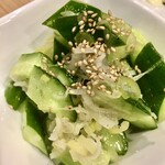 かつぎや - きゅうりの葱和えは葱の旨さが際立ちます　これがハイボールに合うんです