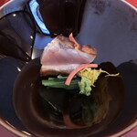 割烹 新多久 - 鮭の昆布〆