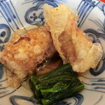 割烹 新多久 - 鮭の湯葉揚げ