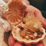 銀座 大石 - フォアグラとモナカ（洋ナシver）ラム酒のゼリー寄せ