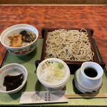 Teuchi Soba Echigoya - 今日のミニ丼せいろ イカ天丼（小）