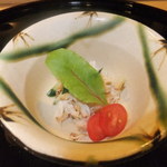 寿司　懐石処　光 - お通し　ホタテの燻製のサラダ　【　２０１２年８月　】