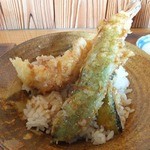 そば茶屋もず - 大海老野菜天丼（小）