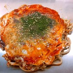Okonomiyaki Yanagawa - うどん肉玉子W