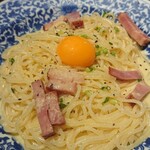 鎌倉パスタ - 厚切りベーコンのカルボナーラ 鎌倉風