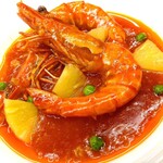 [Takeout] Large shrimp with chili sauce with pineapple (4 shrimp)