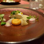 あわじ浜離宮 別荘 鐸海 - 2012_あわじ浜離宮 別荘 鐸海_魚料理：鯛の白ワイン蒸し　蕪のクリームソース