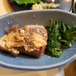 ペンションみなもと - 鯛あら煮と明日葉煮（二日目の夕食）