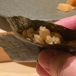 熟成鮨 万 - シャリと海苔　テイスティング
