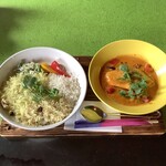 スプーンソング - フィッシュマラバールと3種のライスプレート