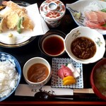 さわぐち - さわぐち定食(1650円 込) 刺身がスジばってて…(T^T)ｶﾞｯｸｼ