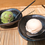 すし匠 - 抹茶小豆とお塩のアイスクリーム