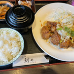 Hajime - 鶏の唐揚げ　おろしポン酢かけ定食　８５０円