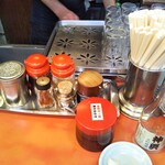 丸吉飯店 - 卓上の様子(2020年12月9日撮影)