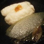 じき 宮ざわ - お椀　鱧、冬瓜、金時草