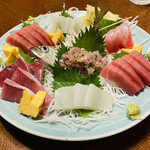 すし和楽 - 「刺身盛り合わせ3人前プラスアジのなめろう」4,500円税抜き＋950円税抜き