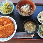 ソースカツ丼・そば きりの実 - ミニ丼と椀蕎麦セット