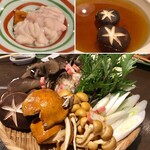 千年ニコ天 - 鍋食材♪(河豚白子、新鮮野菜)