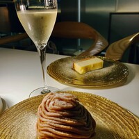 TRATTORIA KIKUYA - モンブラン＆シャンパン