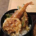 つぼみ家 - ミニ天丼（海老×1、レンコン×1、インゲン×1）