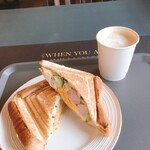 CAFE＆DINER GATHER - ホットサンド/カフェラテ
