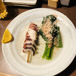 おかめ - タコ、ほうれん草