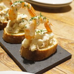 赤海老のプランチャとポテトサラダUP