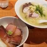 麺屋 六感堂 - 鰤ラーメンセット＋炙り鰤刺身