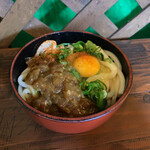 松家製麺 - 釜玉ラー油大盛り