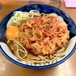 Tsuruya - 紅生姜天そば（420円）＋生たまご（60円）