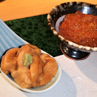 梅田 鮨 個室 みや川 - うにといくらの食べ比べ