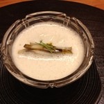 銀座 小十 - 鮑のそうめんのアップ